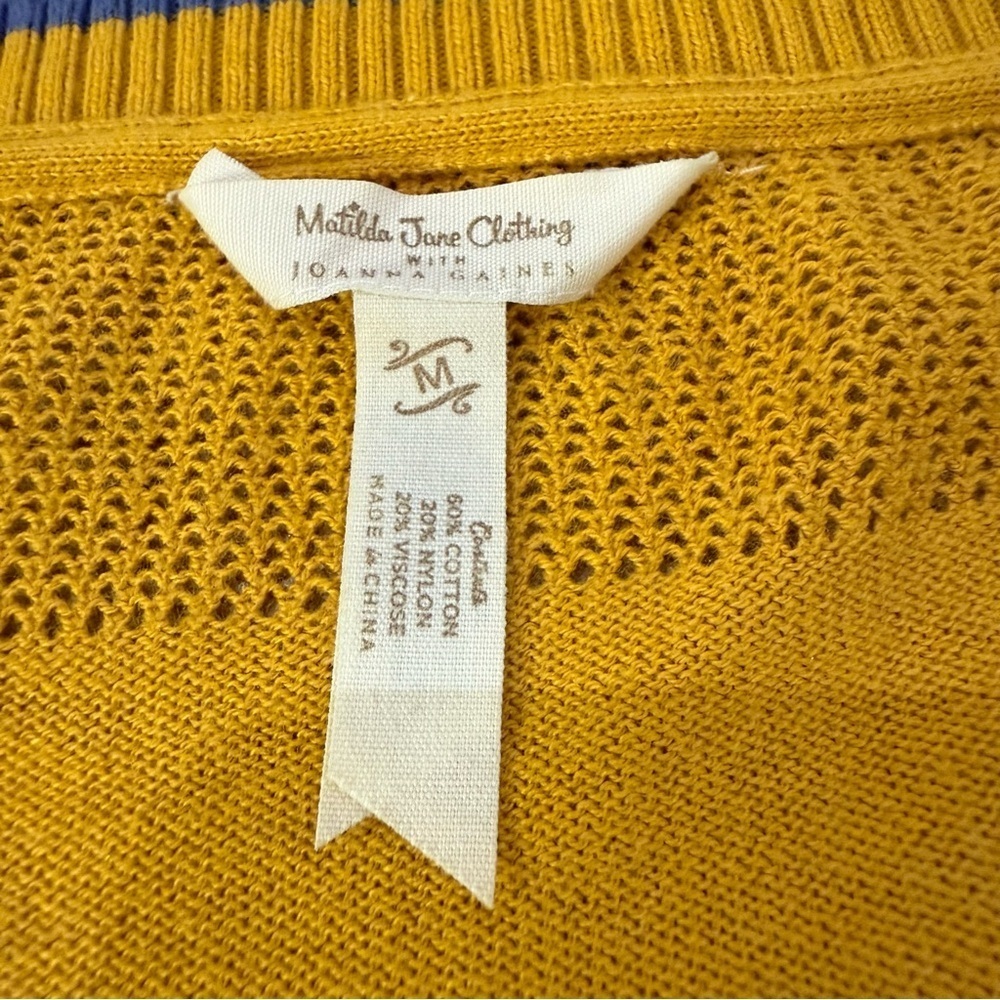 3/$20 Matilda Jane Joanna Gaines Sweater long sleeve button down yellow size Med - Picture 2 of 9